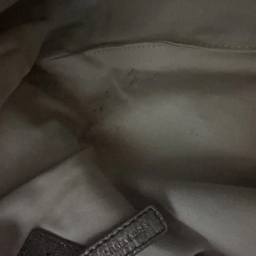 Michael Kors Collection Metallic Silver Large Bag 13” Sample VGUC CHARITY